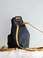 1 of 1 Luna Crossbody Adjustable Cinch Top Leather Backpack | swallowtail black image 5