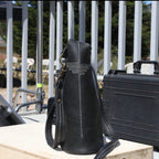 All Day Bag Adjustable Crossbody Veg-Tanned Buffalo Leather Tote | Black River image 5