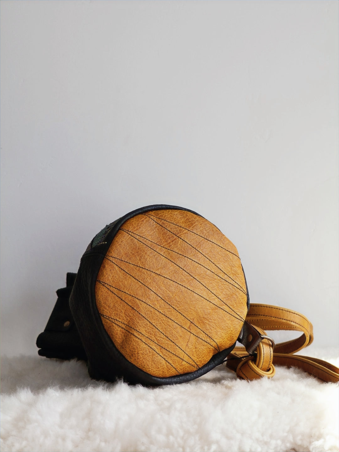 1 of 1 Luna Crossbody Adjustable Cinch Top Leather Backpack | swallowtail black image 1