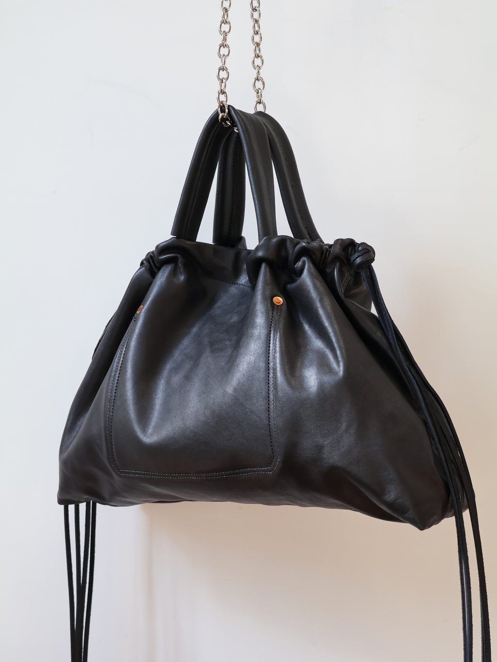 Ragga Market Tote | lightweight black calfskin