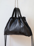 Ragga Market Tote | lightweight black calfskin