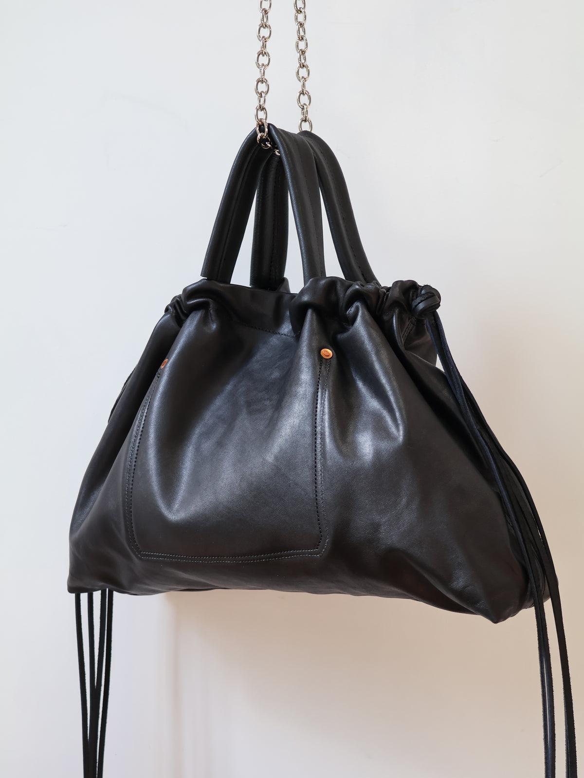 Ragga Market Tote | lightweight black calfskin