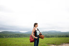 Luna Crossbody Adjustable Cinch Top Leather Backpack | Red Poppy image 11