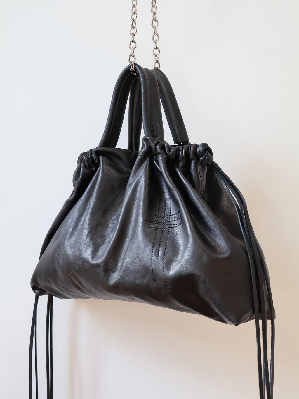 Ragga Market Tote | lightweight black calfskin