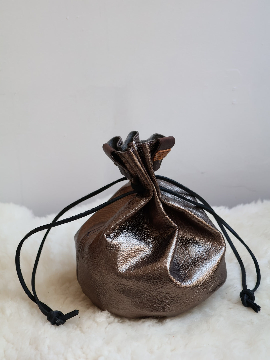 1 of 1 Mini Cinchtop Shoulder Bag | metallic pewter