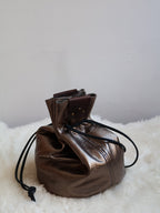 1 of 1 Mini Cinchtop Shoulder Bag | metallic pewter