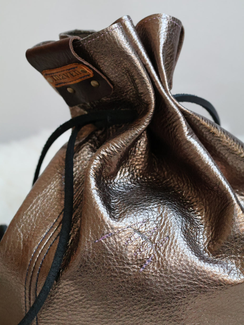 1 of 1 Mini Cinchtop Shoulder Bag | metallic pewter