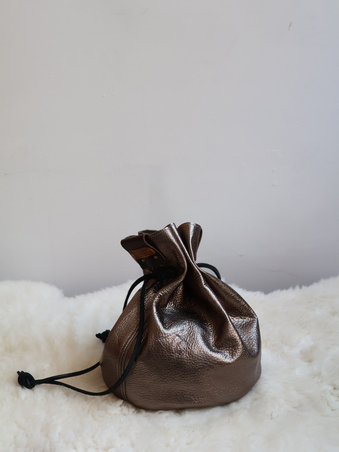 1 of 1 Mini Cinchtop Shoulder Bag | metallic pewter