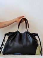 Ragga Market Tote | stitch black + pastel + handpainted