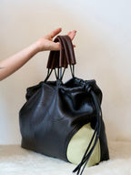 Ragga Market Tote | stitch black + pastel + handpainted