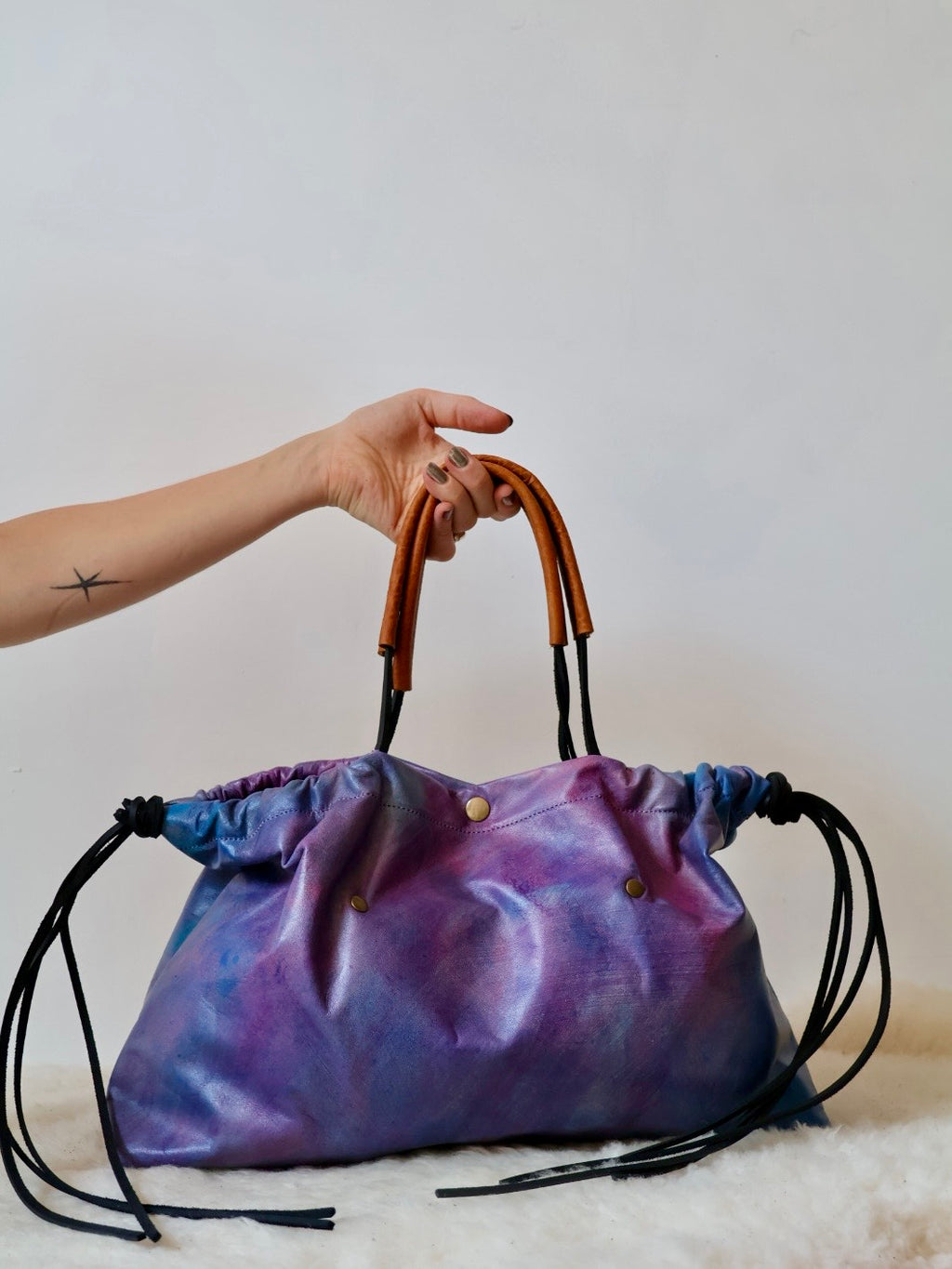 Ragga Market Tote | handpainted veg tan