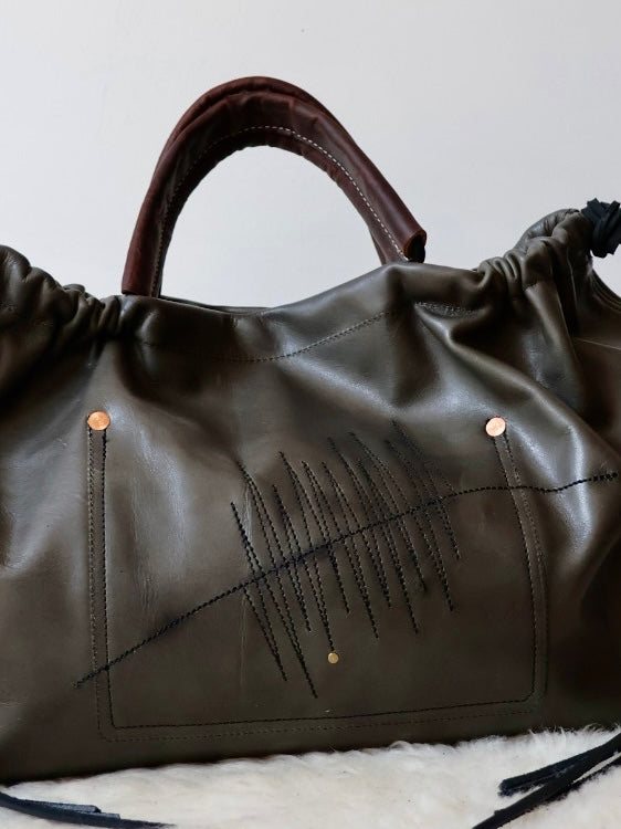 Ragga Market Tote | stitched stone + pastel