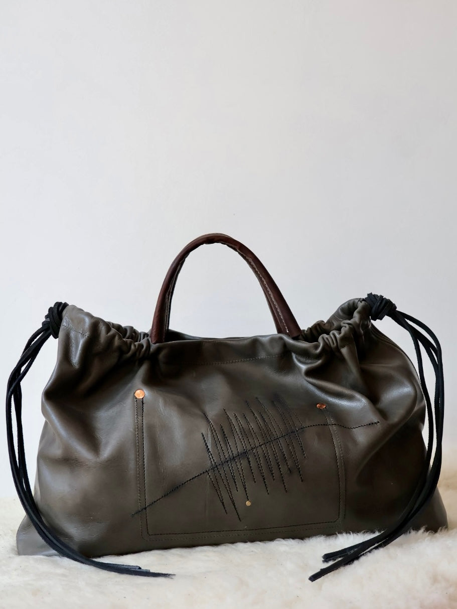 Ragga Market Tote | stitched stone + pastel